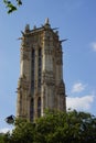 The tower Saint Jacques Ã¢â¬â Paris, France - Front view Royalty Free Stock Photo